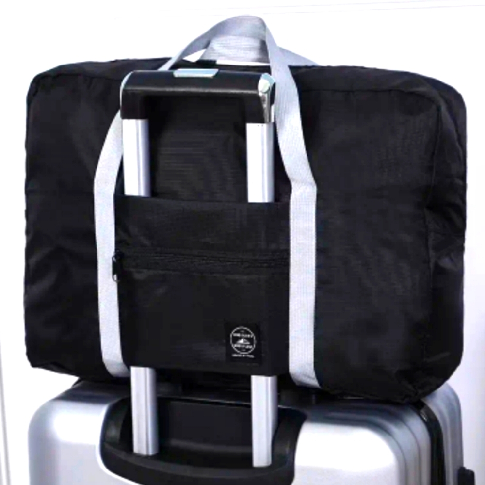 🛩 Best Traveling Duffel Bag, Hooks Over Suitcase Handles & Folds Up Super Small